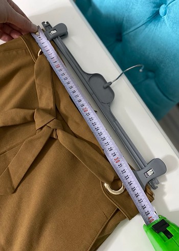 Beli Kuşaklı Bej Kadın Kumaş Pantolon - Görsel 6