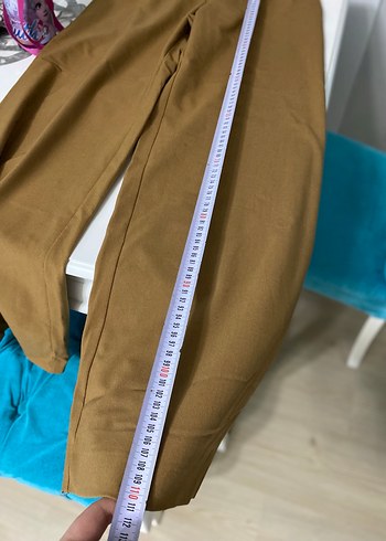 Beli Kuşaklı Bej Kadın Kumaş Pantolon - Görsel 4