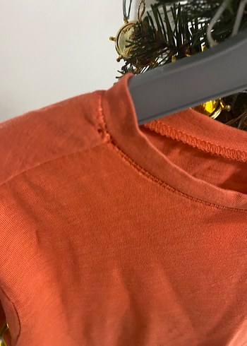 Turuncu Erkek Çocuk Keten Tişört - Görsel 4