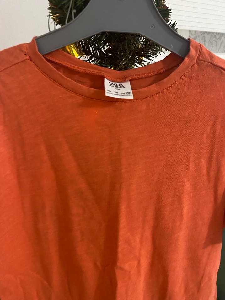 Turuncu  Erkek Çocuk Keten Tişört - Görsel 2