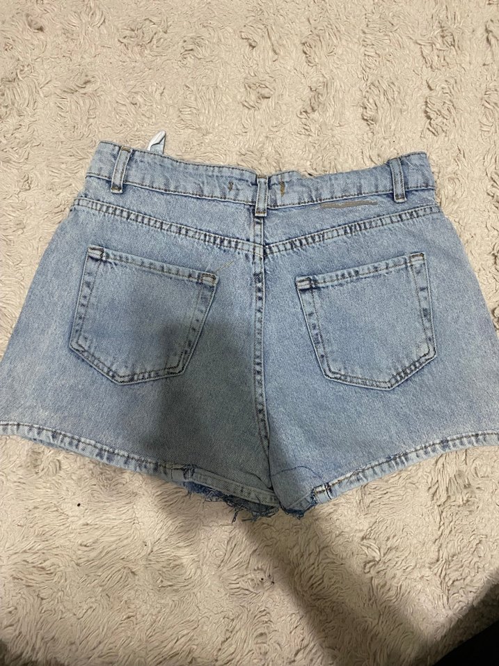 Mavi Loose Fit Mini Denim Şort - Görsel 4