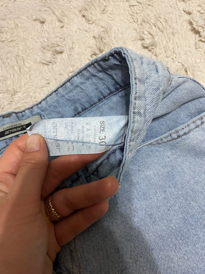 Mavi Loose Fit Mini Denim Şort - Görsel 2