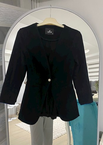 Düğmeli Lacivert Kadın Blazer Ceket - Görsel 2