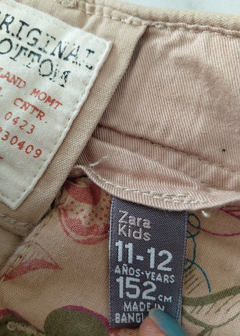 Zara 11 12 yas Bej Bol Kesim Kemerli Street Pantolon - Görsel 5