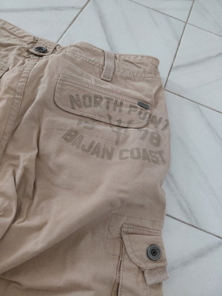 Zara 11 12 yas Bej Bol Kesim Kemerli Street Pantolon - Görsel 2