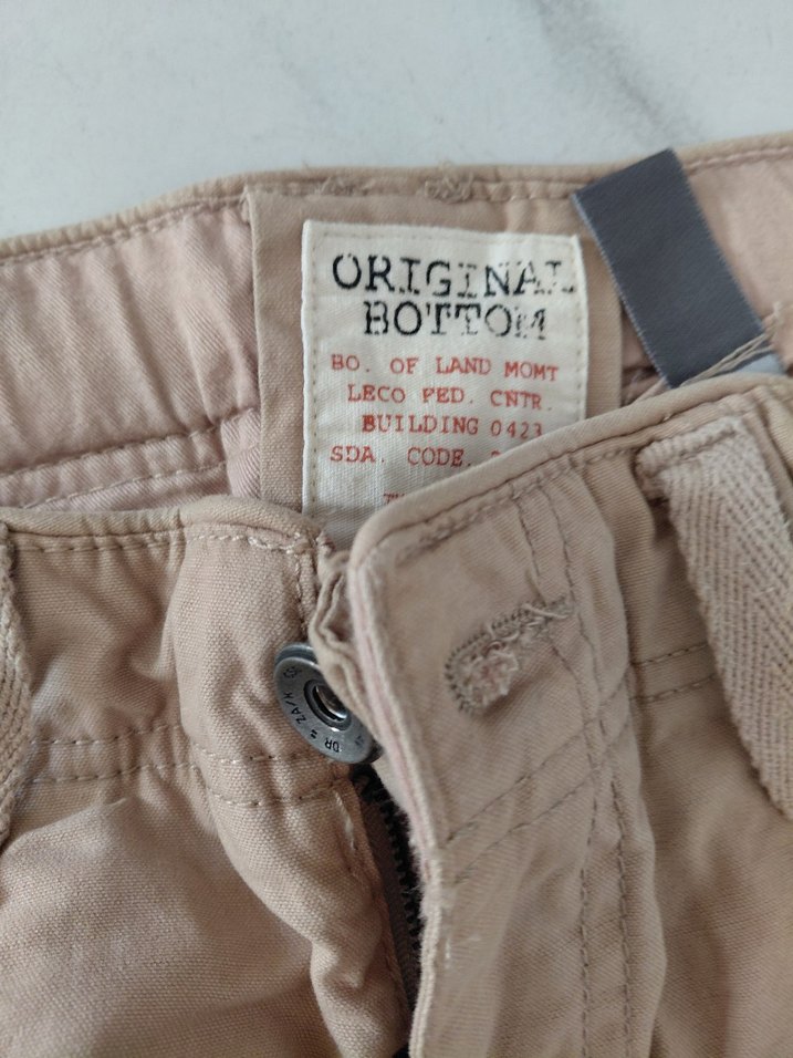 Zara 11 12 yas Bej Bol Kesim Kemerli Street Pantolon - Görsel 4