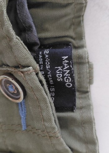 Mango düğmeli haki kanvas cocukPantolon 11 12 yas - Görsel 3