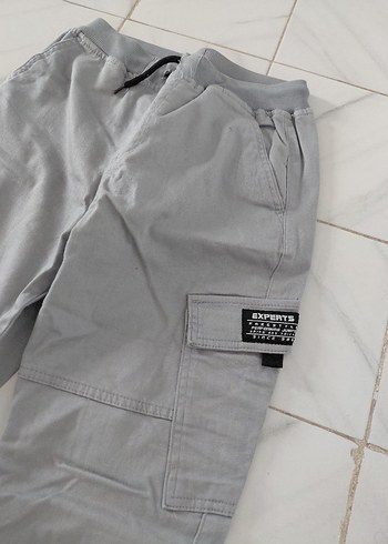 Lc Waikiki Gri Bel Detaylı Rahat Kesim Erkek cocuk Pantolon - Görsel 2