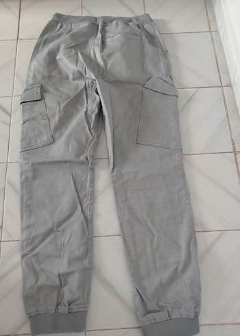 Lc Waikiki Gri Bel Detaylı Rahat Kesim Erkek cocuk Pantolon - Görsel 5