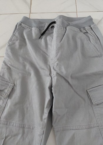 Lc Waikiki Gri Bel Detaylı Rahat Kesim Erkek cocuk Pantolon - Görsel 3