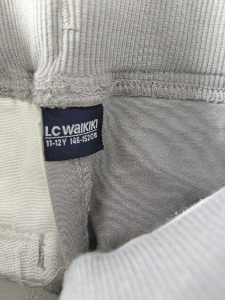 Lc Waikiki Gri Bel Detaylı Rahat Kesim Erkek cocuk Pantolon - Görsel 4