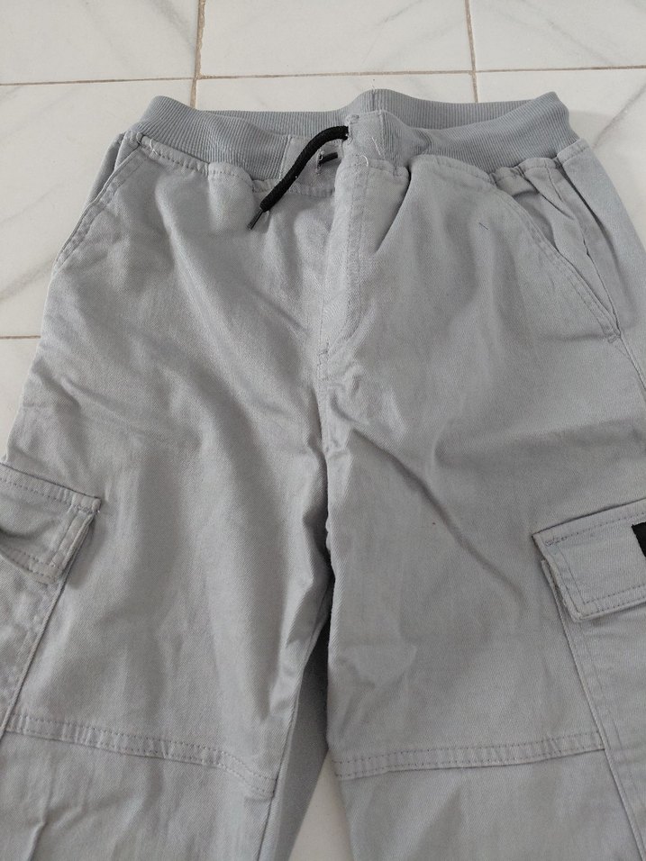 Lc Waikiki Gri Bel Detaylı Rahat Kesim Erkek cocuk Pantolon - Görsel 3