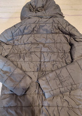 Gri Fermuarlı içi  polarli Kışlık mont - Görsel 5