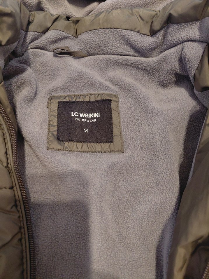 Gri Fermuarlı içi  polarli Kışlık mont - Görsel 3