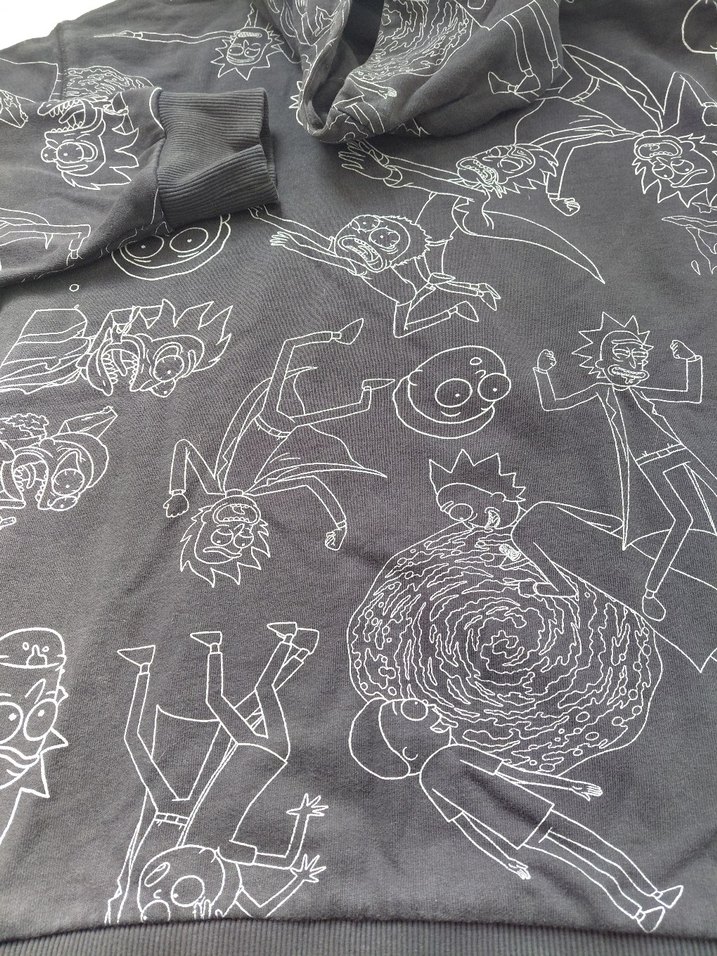 Gri Kapüşonlu Rock Punk Sweatshirt - Görsel 4