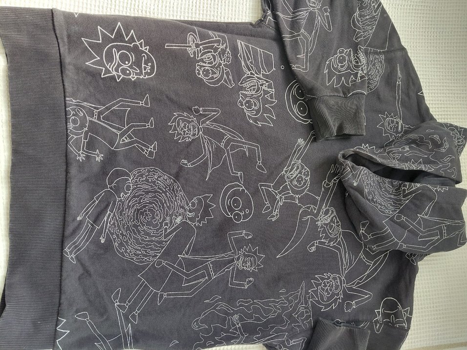 Gri Kapüşonlu Rock Punk Sweatshirt - Görsel 3