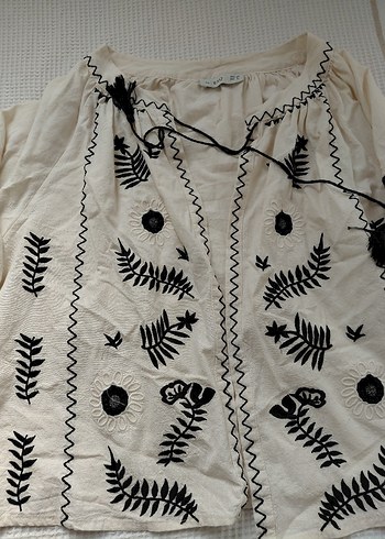 Nakışlı Bohem Kadın Bluz - Görsel 3