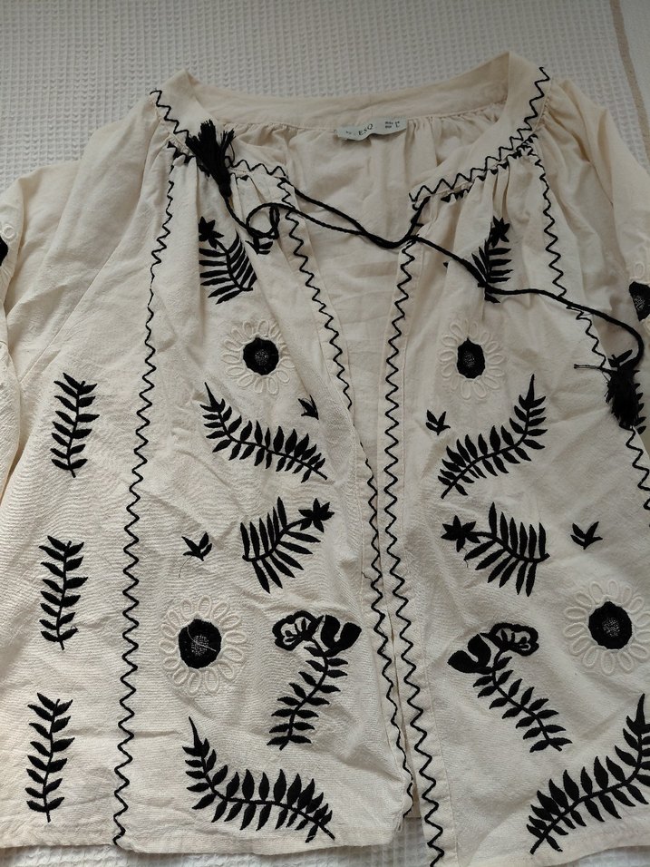 Nakışlı Bohem Kadın Bluz - Görsel 3