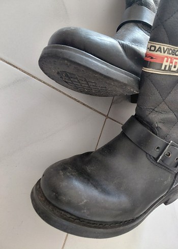 Siyah Kadın Deri Biker Botlar - Görsel 5