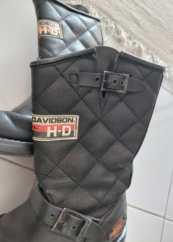 Siyah Kadın Deri Biker Botlar - Görsel 4