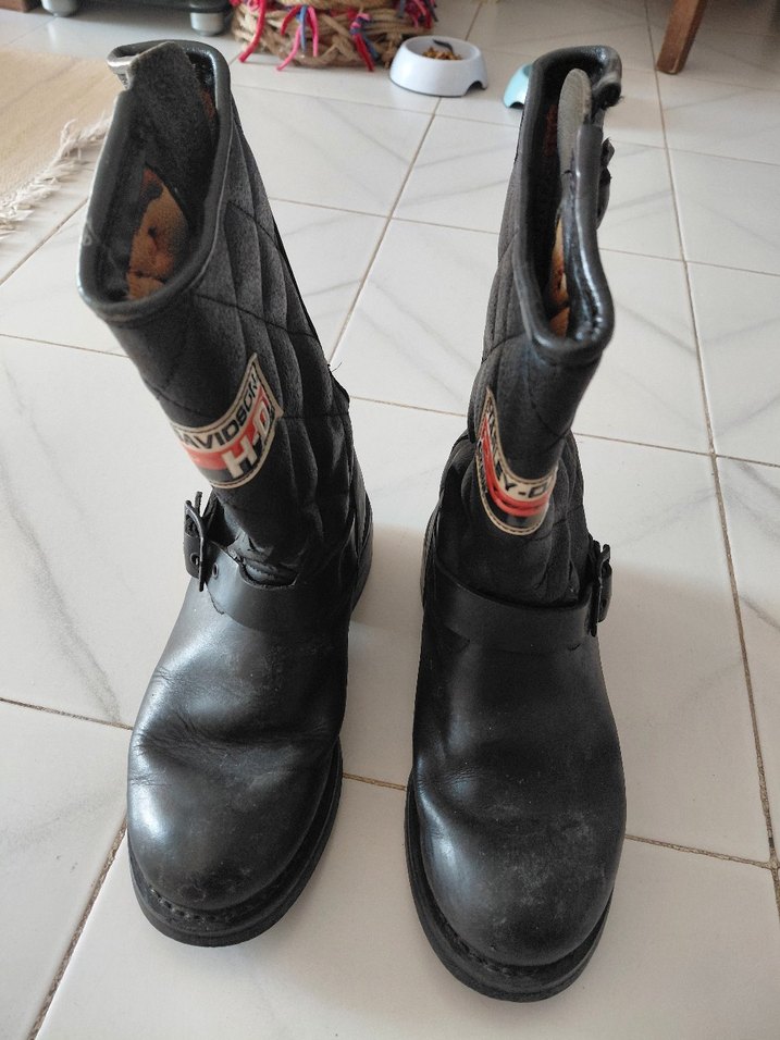 Siyah Kadın Deri Biker Botlar - Görsel 2