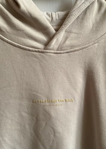 Bej Kadın Salaş Sweatshirt - Görsel 4