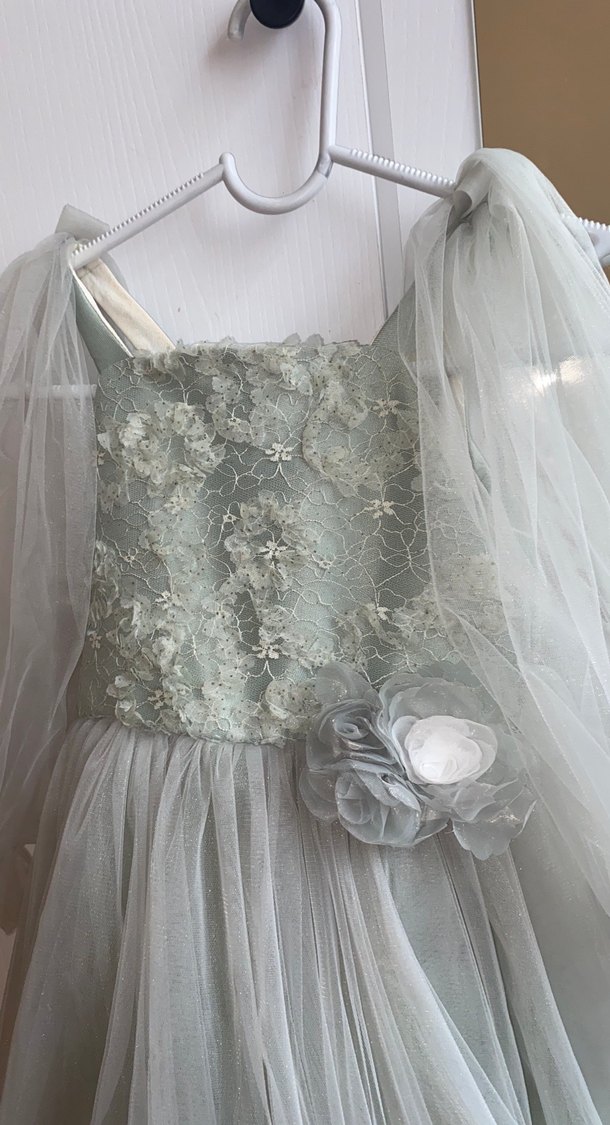 Bohem Tarzda Yeşil Uzun Straplez Nişan Elbisesi - Görsel 2