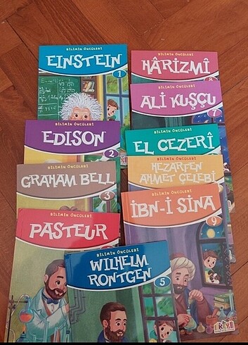 10 adet kitap .Bilimin öncüleri 