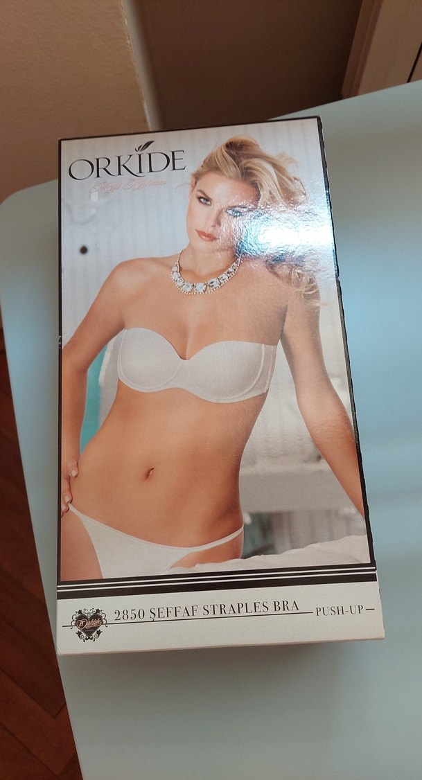 Beyaz Modern Klasik Straplez Sütyen - Görsel 2