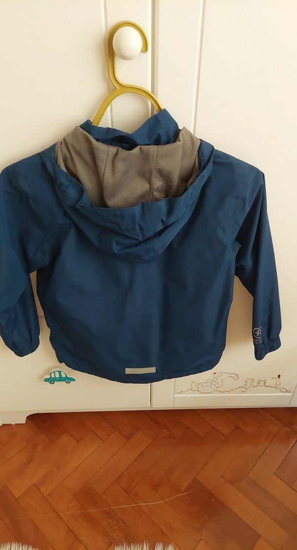 Erkek Çocuk Parlak Mavi Fermuarlı Yağmurluk - Görsel 3