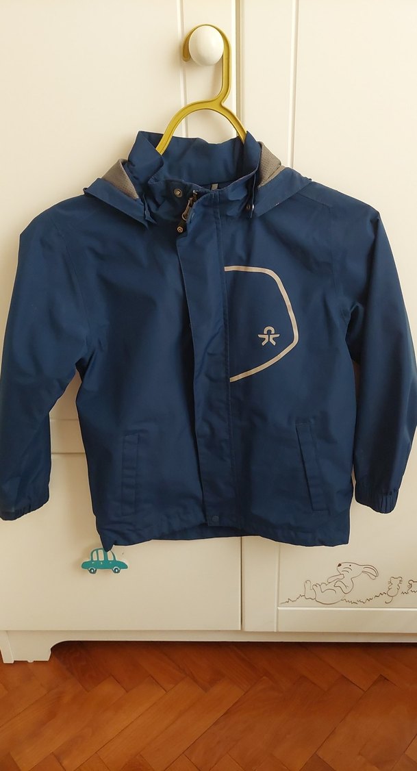 Erkek Çocuk Parlak Mavi Fermuarlı Yağmurluk - Görsel 2