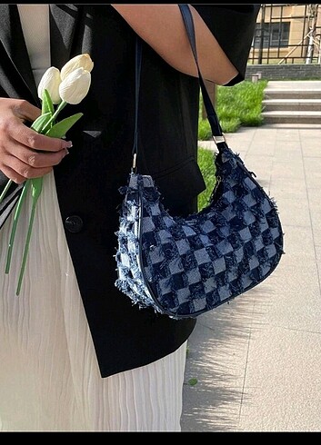  Beden Kadın denim omuz çantası 