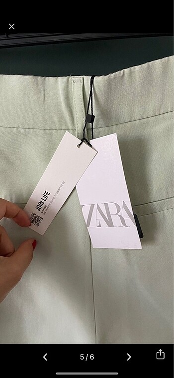 Zara su yeşili şort - Görsel 5