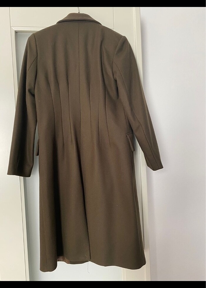 Zara haki yün kaban - Görsel 4