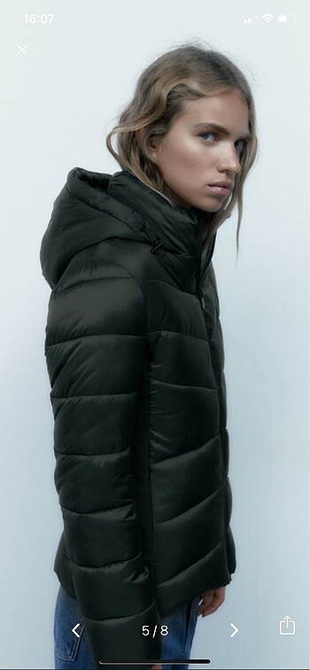 Zara yeşil kısa mont - Görsel 4