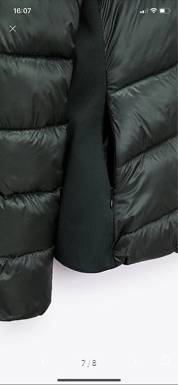 Zara yeşil kısa mont - Görsel 6