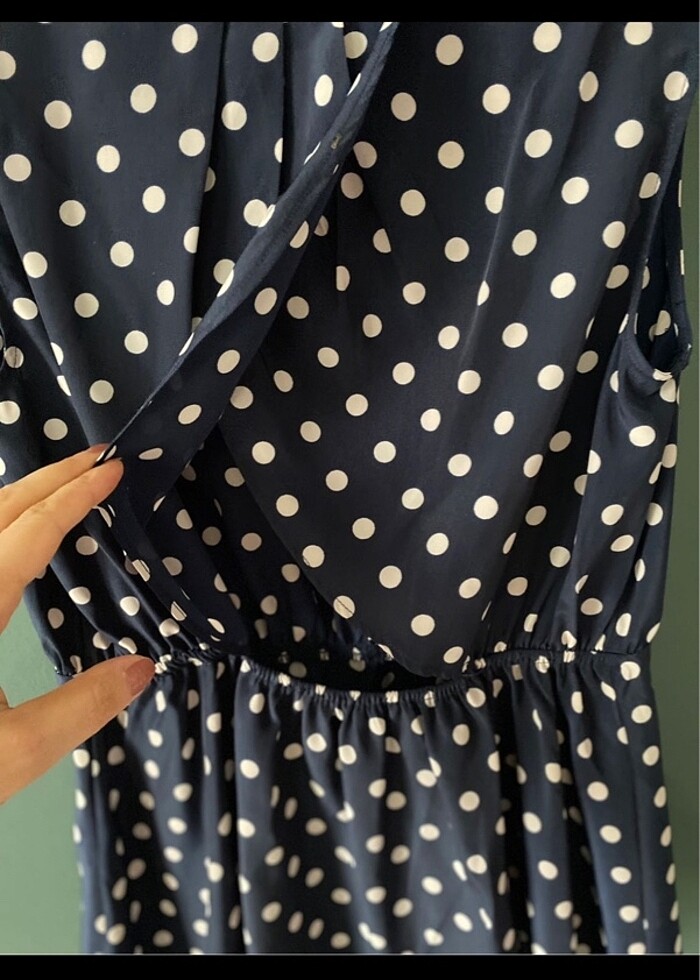 Henry lacivert puantiyeli bluz - Görsel 3