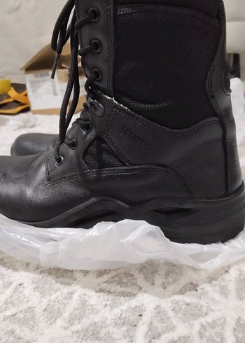 Erkek Siyah Deri Bağcıklı Scooter Bot - Görsel 6