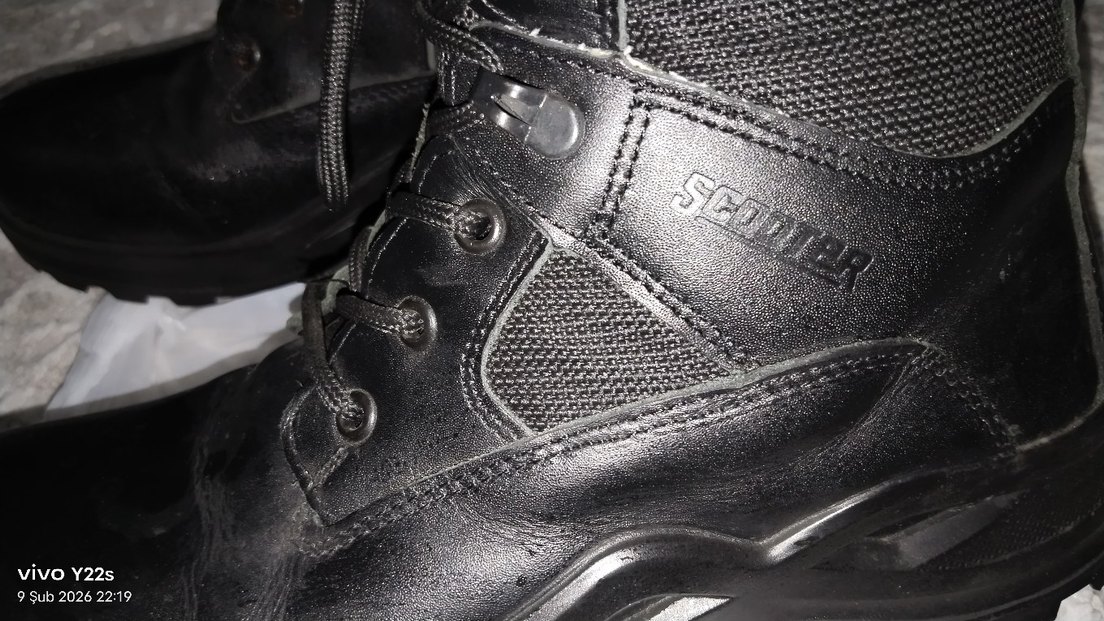 Erkek Siyah Deri Bağcıklı Scooter Bot - Görsel 3