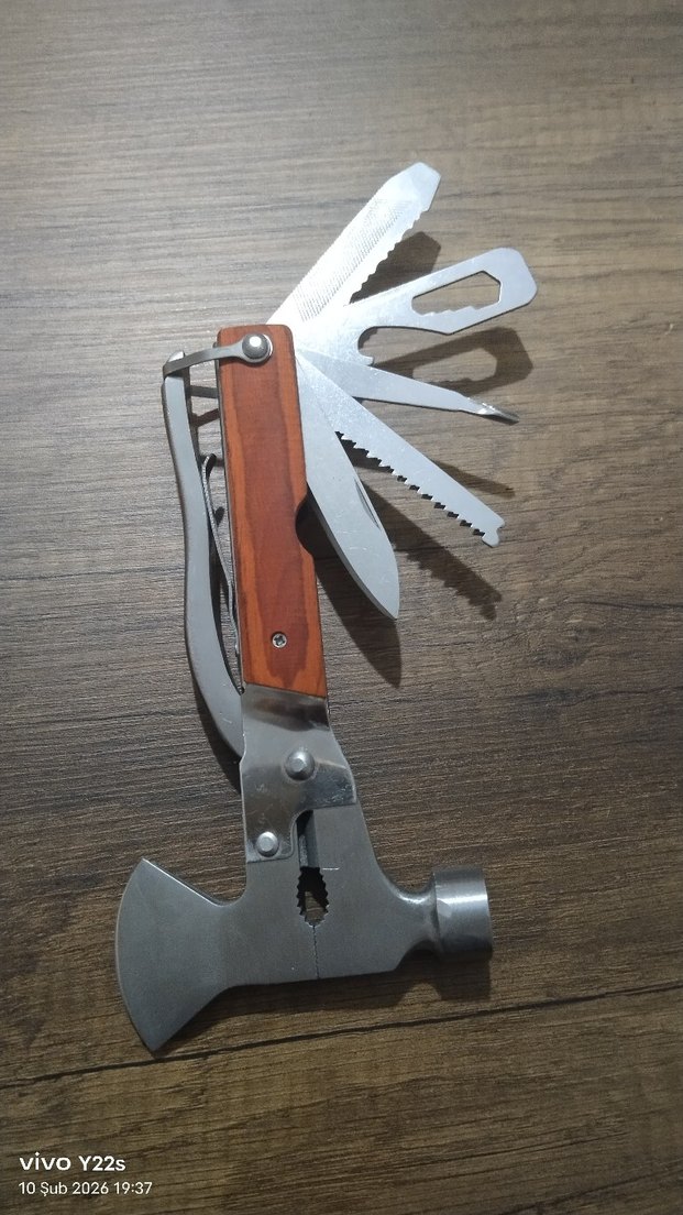 Ahşap Saplı Çok Fonksiyonlu Kamp Aleti - Görsel 3