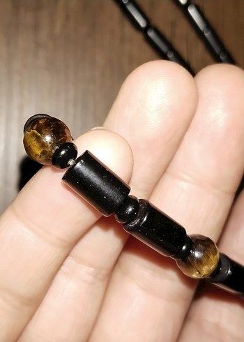 Siyah  Oltu Erkek tesbik bileklik - Görsel 2