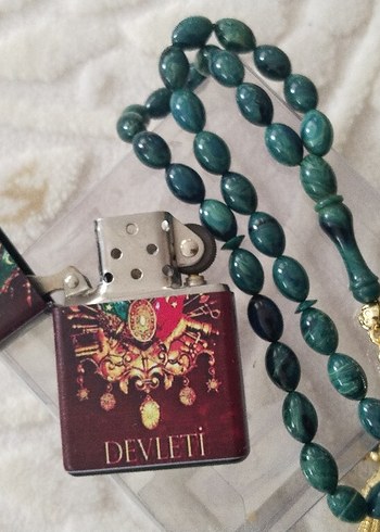 Erkek Bohem Altın Renkli Tesbih ve çakmak - Görsel 2