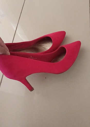 38,5 Beden Pembe Süet Stiletto Kadın Topuklu Ayakkabı
