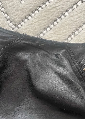 Siyah Deri Biker Ceket Kadın - Görsel 5