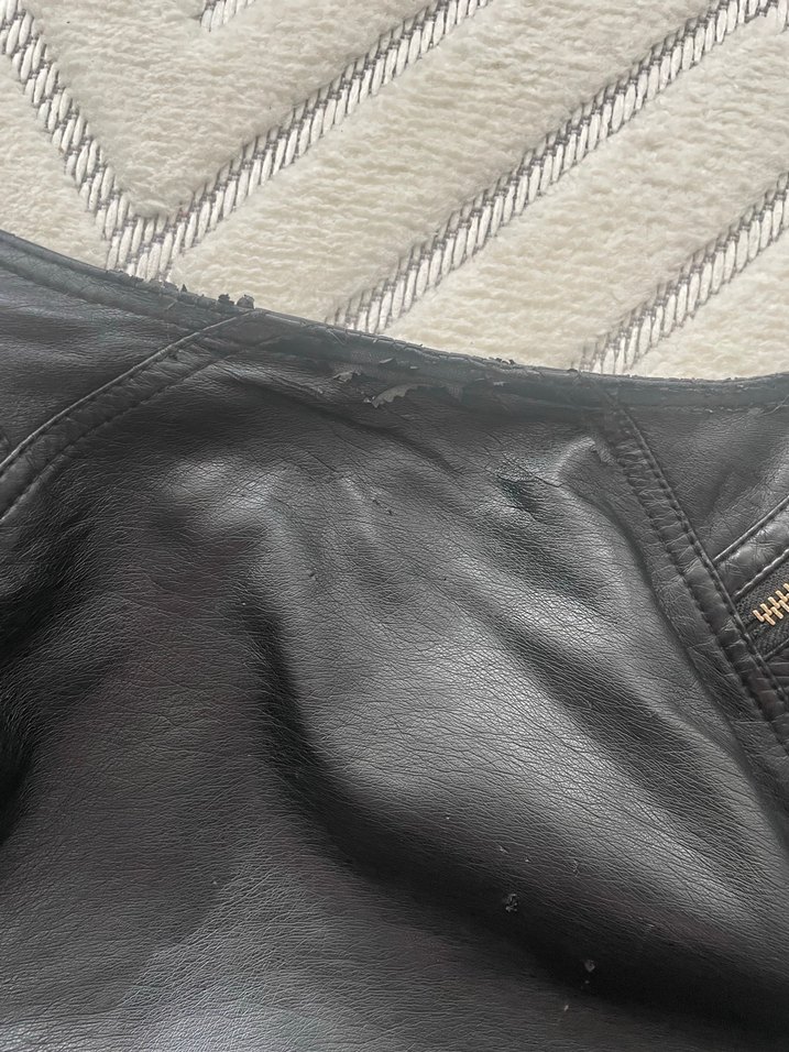 Siyah Deri Biker Ceket Kadın - Görsel 5