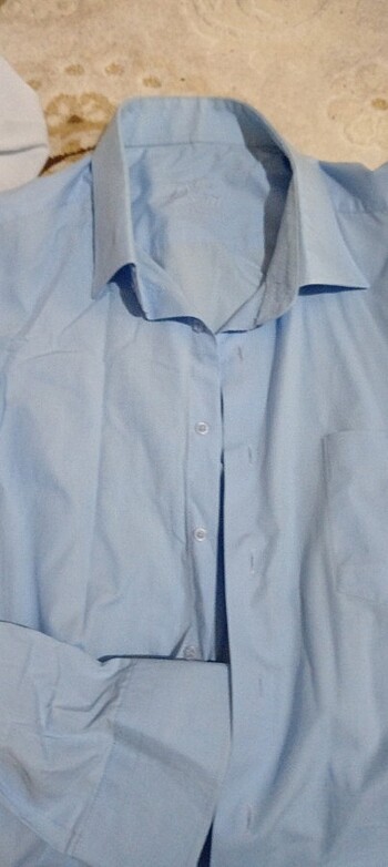 Mavi uzun kollu gömlek  - Görsel 5