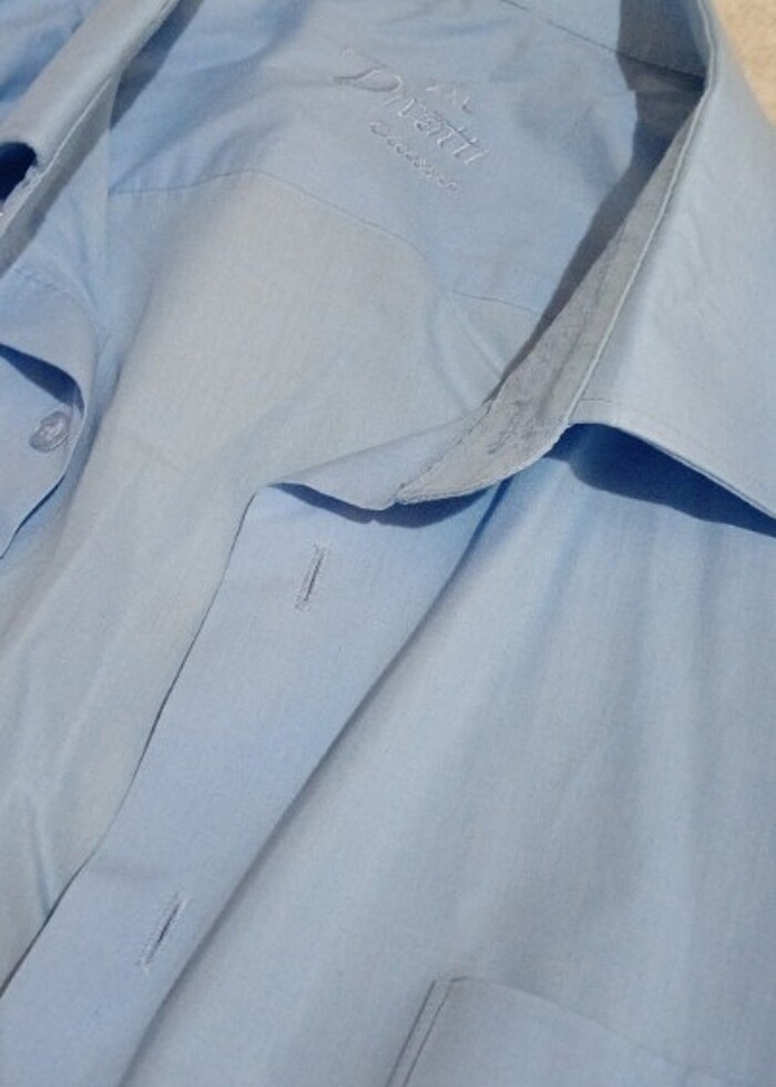 Mavi uzun kollu gömlek  - Görsel 4