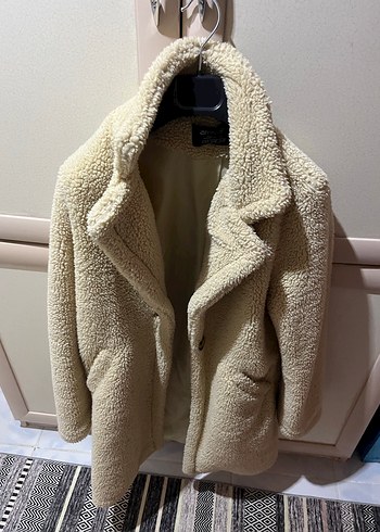 Zara Bej Uzun Peluş Kadın Kaban