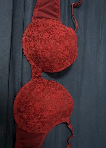 Bordo Vintage Dantelli Midi Sütyen