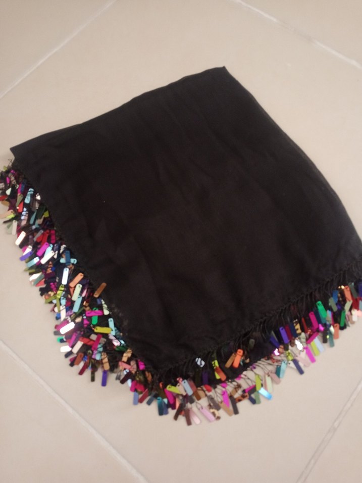 Renkli Püsküllü kadın yazma - Görsel 5